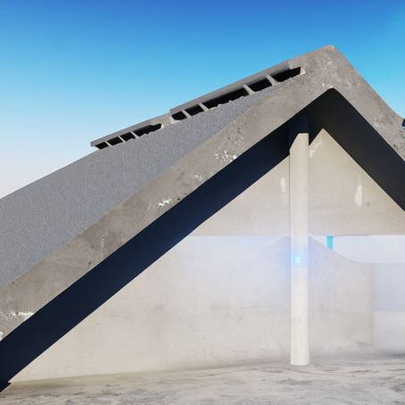 Modern takdesign med betongkonstruktion